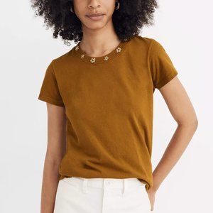 Madewell Rivet & Thread Daisy Embroidered Vintage Shrunken Tee